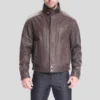 Lee Rugged Brown Leather Bomber Jacket