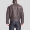 Lee Rugged Brown Leather Bomber Jacket