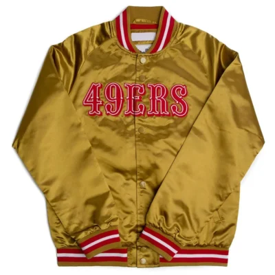 Lightweight-San-Francisco-49ers-Golden-Satin-Jacket