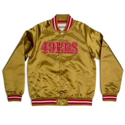 Lightweight-San-Francisco-49ers-Golden-Satin-Jacket-back