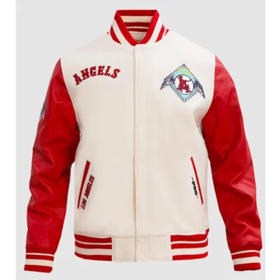 Los Angeles Angels Vintage Ribbed Varsity Jacket