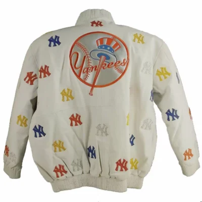 MLB-New-York-Yankees-White-Leather-Jackets