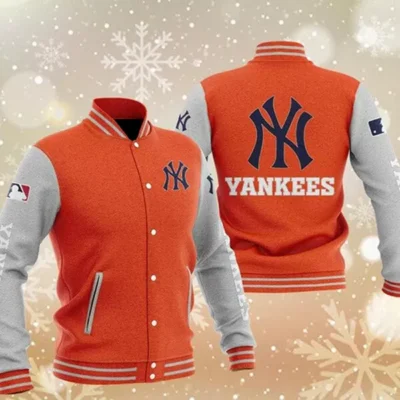 MLB-Orange-New-York-Yankees-Baseball-Varsity-Jacket