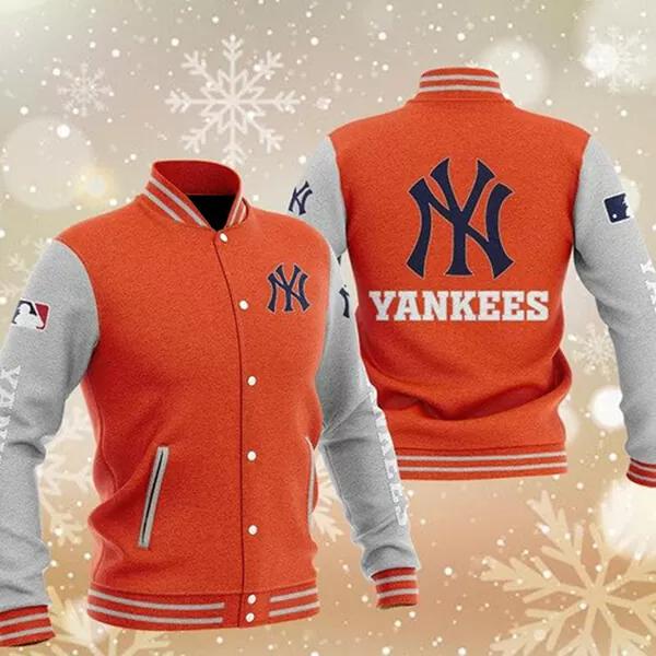 MLB-Orange-New-York-Yankees-Baseball-Varsity-Jacket