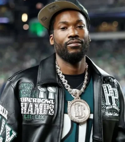Meek-Mill-Eagles-Black-Leather-Jacket