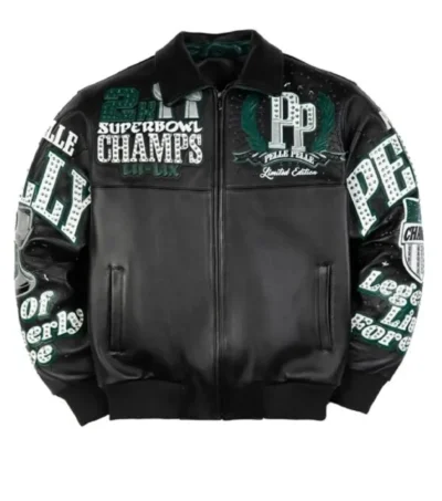 Meek-Mill-Eagles-Black-Leather-Jacket-Front