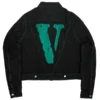Mem Black Vlone Green-Trim Denim Jacket