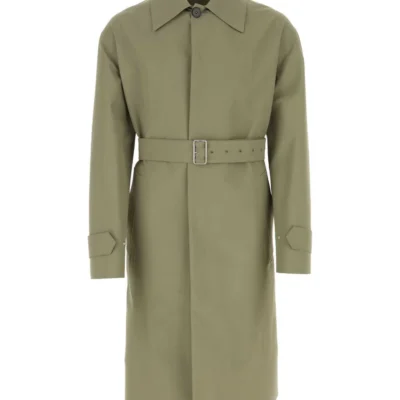 Men’s Army Green Cotton Trench Coat