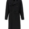 Men's Black Wool Trench Coat