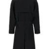 Men's Black Wool Trench Coat