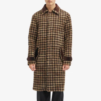 Men's Brown Tweed Trench Coat