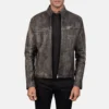 Men’s Distressed Moto Leather Jacket