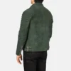 Men’s Green Suede Moto Jacket