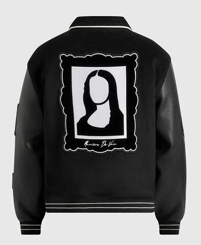 Men’s Grey Mona Lisa Wool-Blend Varsity Jacket