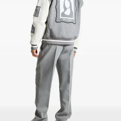 Men’s Grey Mona Lisa Wool-Blend Varsity Jacket