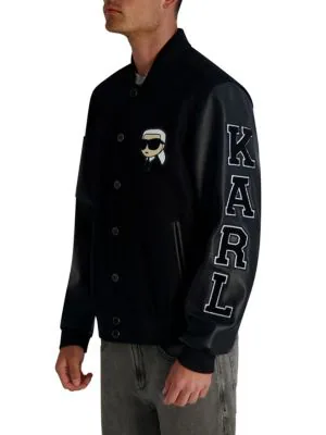 Men’s Karl Regular-Fit Varsity Bomber Jacket