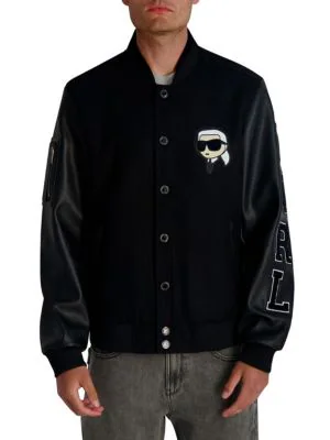 Men’s Karl Regular-Fit Varsity Bomber Jacket