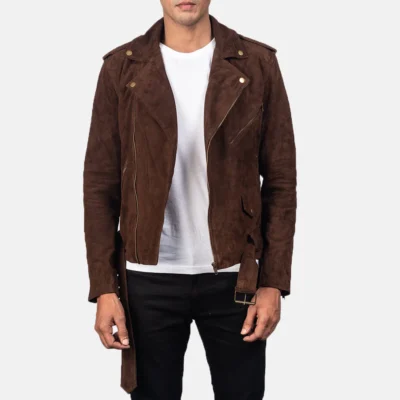 Men’s Mocha Brown Suede Rider Jacket