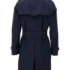 Men's Navy Blue Double-Breasted Trench Coat