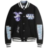 Men’s Off-White Eagle Wool Varsity Bomber Jacket