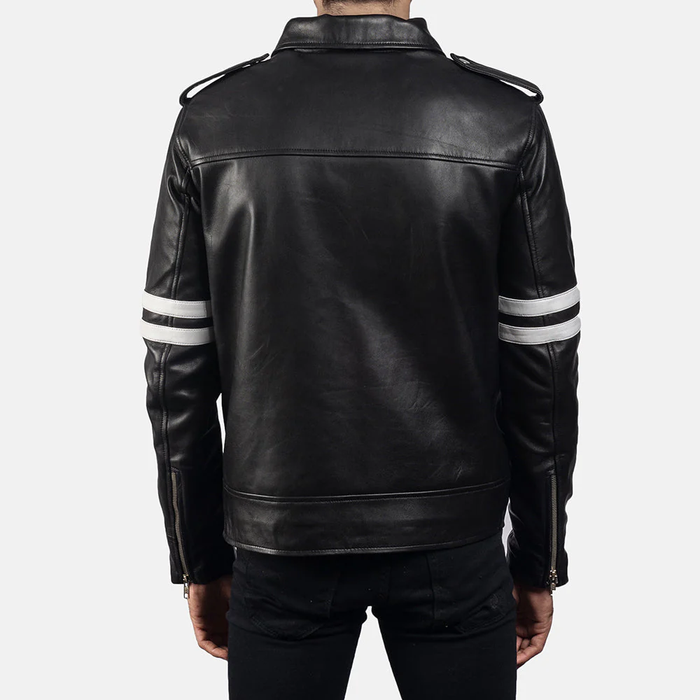 Men’s Rebel Black Leather Biker Jacket