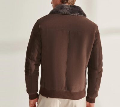 Men’s Tailored Brown Shearling Aviator Coat