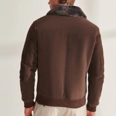 Men’s Tailored Brown Shearling Aviator Coat