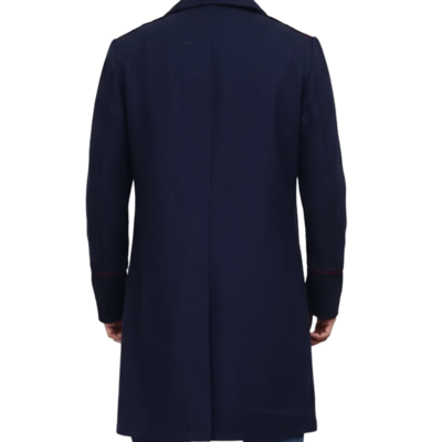 Men’s Tailored Navy Wool Double-Breasted Coat