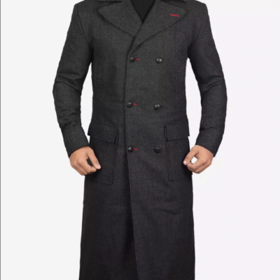 Men’s Vintage Gray Double-Breasted Detective Coat