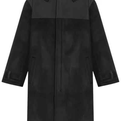 Mens's Black Hooded Trench Coat