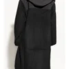 Mens's Black Hooded Trench Coat