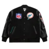 Miami Dolphins Retro Logo Blackout Varsity Jacket