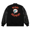 Miami Dolphins Retro Logo Blackout Varsity Jacket