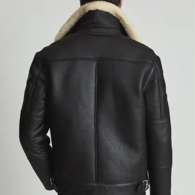 Midnight Black Shearling Flight Jacket