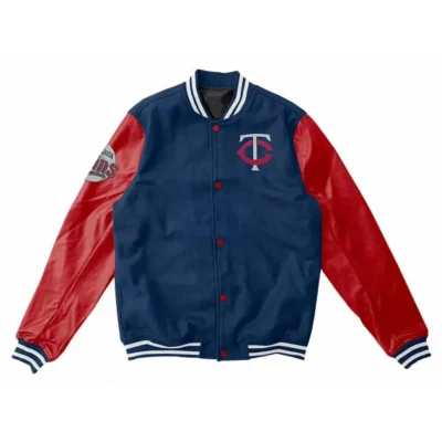 Minnesota Twins Blue & Red Wool-Blend Letterman Jacket