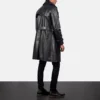 Modern Black Leather Duster Jacket
