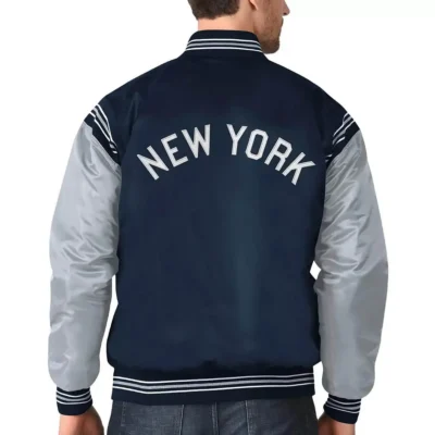 Navy-Gray-New-York-Yankees-Varsity-Satin-Jackets back