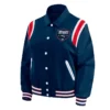 New England Patriots Navy Varsity Satin Jacket