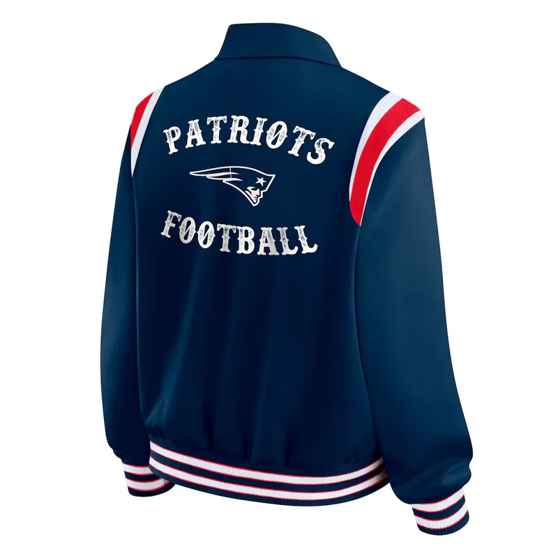 New England Patriots Navy Varsity Satin Jacket