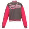 New-York-Yankees-Pink-Gray-Wool-Snap-Varsity-Jackets back
