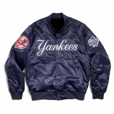 New-York-Yankees-World-Series-MLB-Navy-Satin-Jacket front