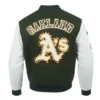 Oakland Athletics Animal Print Wool & Leather Varsity Jacket
