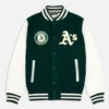 Oakland Athletics Retro Green & White Letterman Jacket