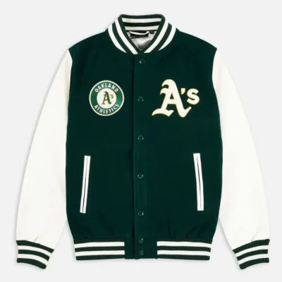 Oakland Athletics Retro Green & White Letterman Jacket