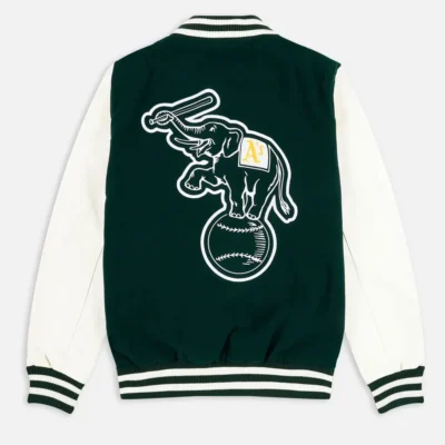 Oakland Athletics Retro Green & White Letterman Jacket