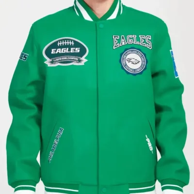 Philadelphia-Eagles-Crest-Emblem-Kelly-Green-Varsity-Jacket