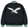 Philadelphia-Eagles-Green-And-White-Rib-Bomber-Black-Jacket-For-Sale