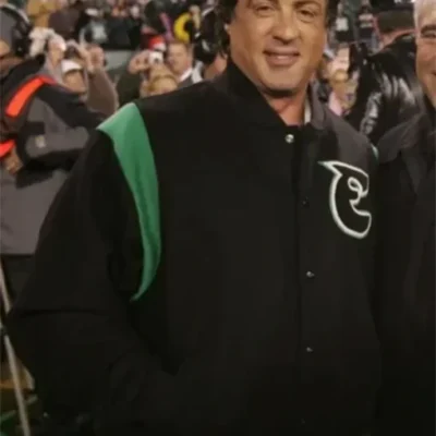 Philadelphia-Eagles-Sylvester-Stallone-Black-Varsity-Jacket