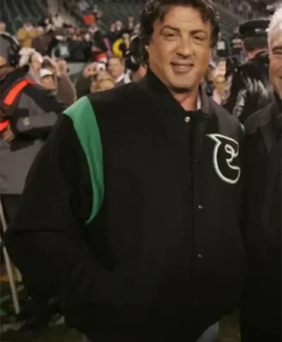 Philadelphia-Eagles-Sylvester-Stallone-Black-Varsity-Jacket