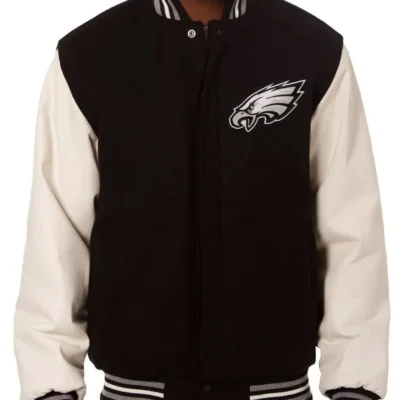 Philadelphia-Eagles-Varsity-Black-and-White-Jacket